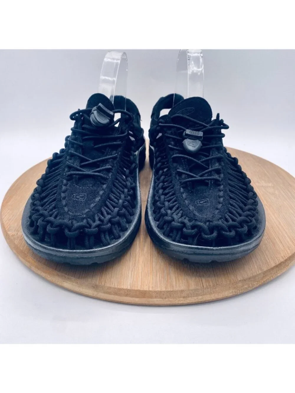 Keen Unseek Sandals Mens 7.5 Black Leather Slingback Waterproof Fisherman